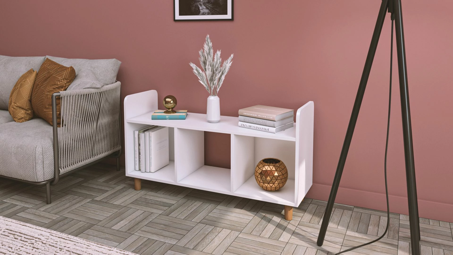 Komodë TV Hanah Home, Saka-1, e bardhë