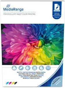 Fotopaper MediaRange MRINK116, A4, mat, 100 fletë, i bardhë