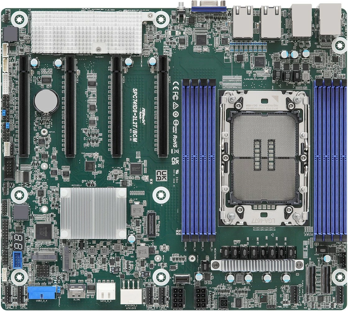Pllakë amë ASRock SPC741D8-2L2T/BCM, Socket 4677, për server, 8 slote RAM, 4x LAN