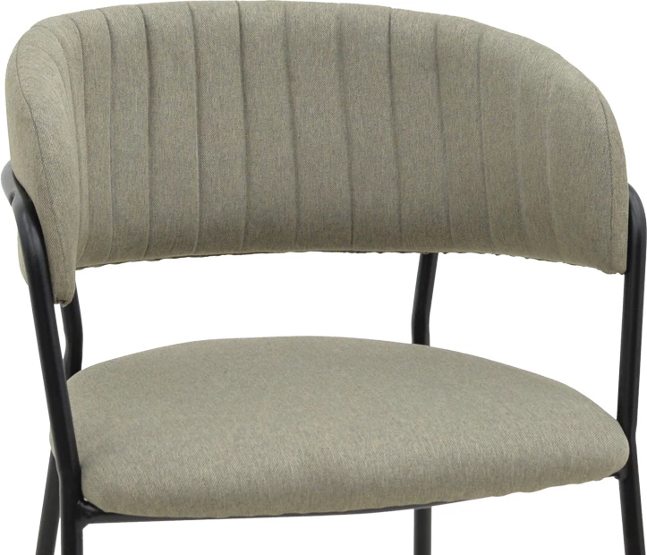 Karrige Morel, stof gri, këmbë metalike të zeza, 55x55x76cm, set prej 2 copësh