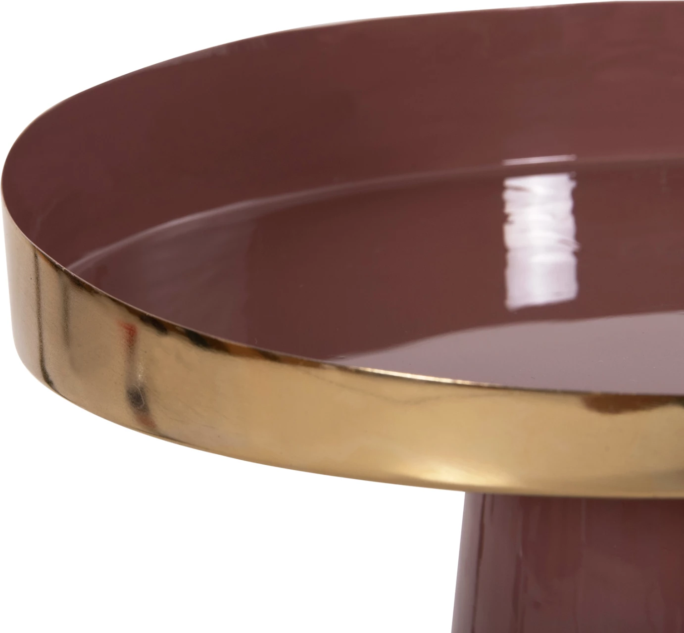 Tavolinë ndihmëse LATUR FH4250.06 metalike, ngjyrë kafe e kuqe-ari, Φ30,5x39-42H cm