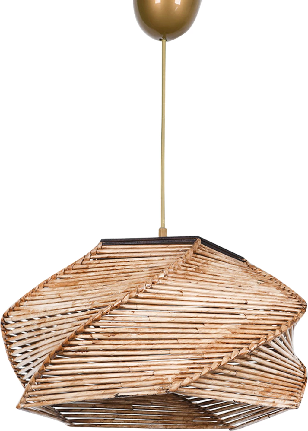 Llambë tavani varëse për brendësi, FH7367.01, dru dhe bambu, natyrale, 36x36x65 cm