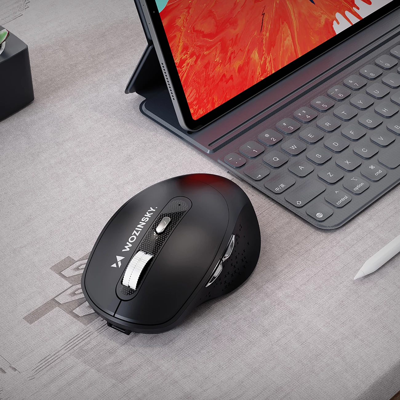 Maus wireless ergonomik, Wozinsky WMGK-1134, Bluetooth 5.1 + 2.4 GHz, 6 butona, DPI 800/1200/1600, bateri 500 mAh, i zi