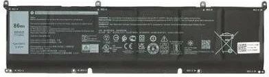 Bateria Dell 86WHR 6 Cell Lithium Ion e zezë