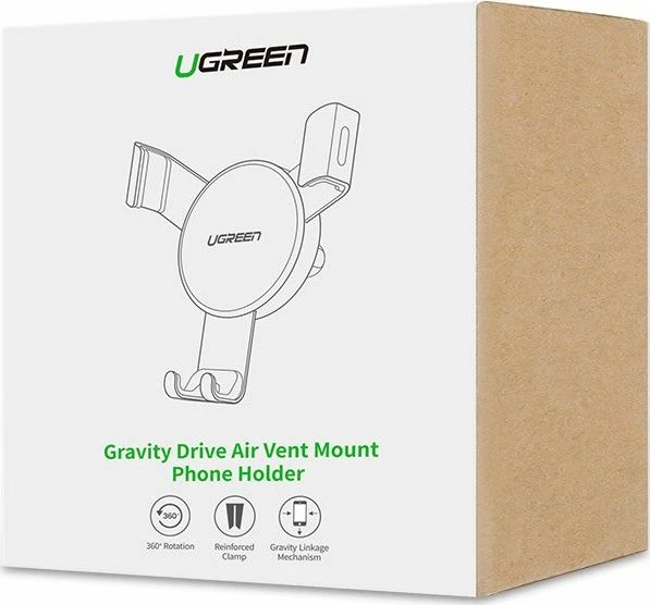 Mbajtëse telefoni për veturë Ugreen LP130 Gravity, për grilë ventilimi, 4.7-6.5", rrotullim 360°, Silver