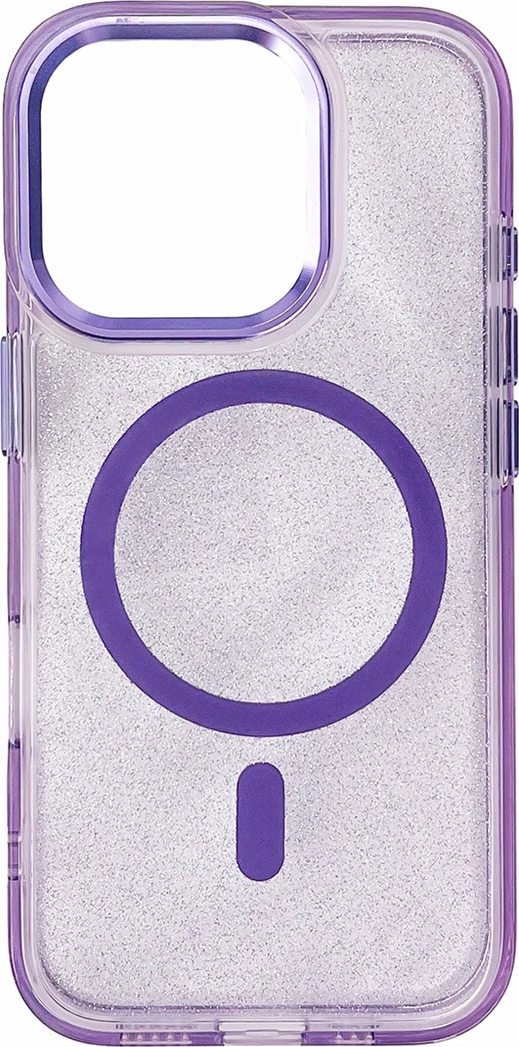Mbështjellës Hurtel Glitter Case MagSafe për iPhone 16 Plus, vjollcë me shkëlqim