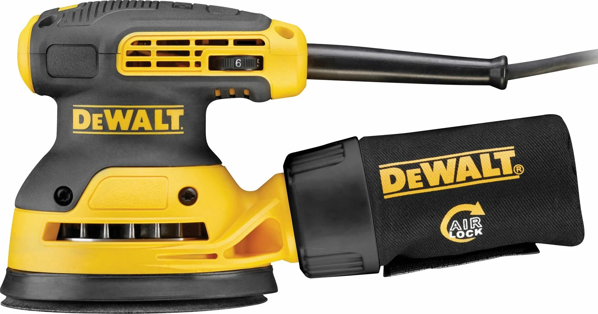 Lëmues orbital ekscentrik DeWalt DWE6423 125 mm 280 W me kontroll shpejtësie, verdhë/zi