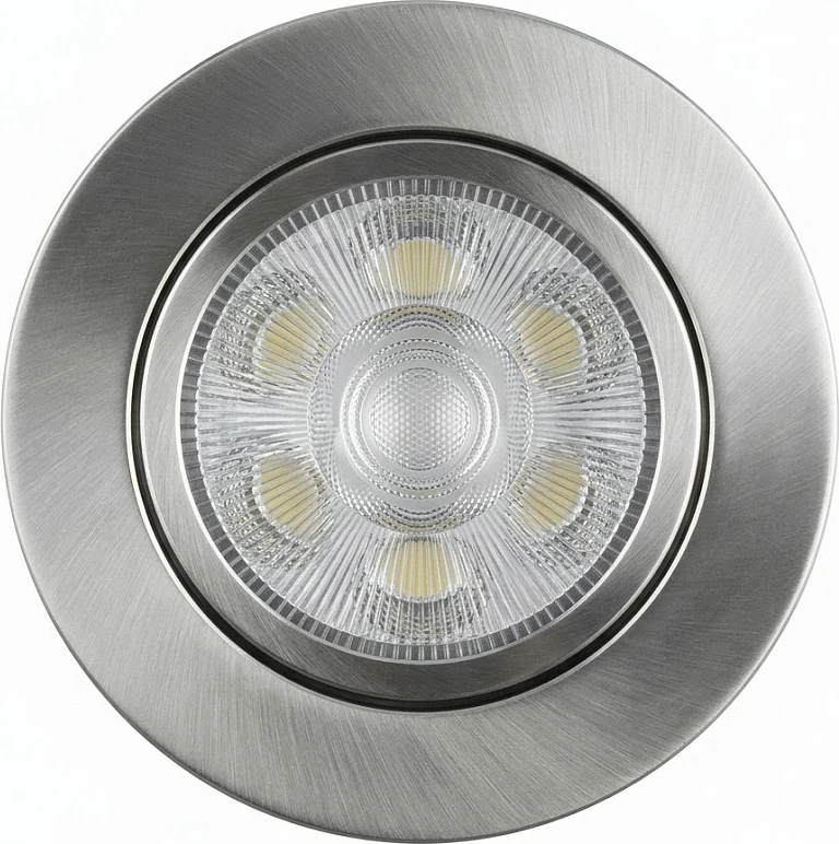 Spot LED për tavan Synergy21 Helios, i rrumbullakët, i rrotullueshëm, dritë e ngrohtë, argjend