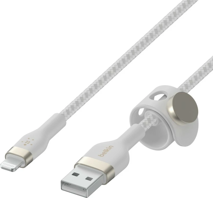 Kabllo Belkin CAA010BT3MWH, 3 m, USB A në USB C/Lightning, Bardhë