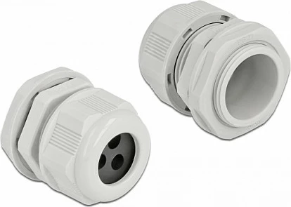 Glandë kabllo DeLOCK PG21, 3 hyrje, IP68, për kabllo 6 mm, 2 copë, gri