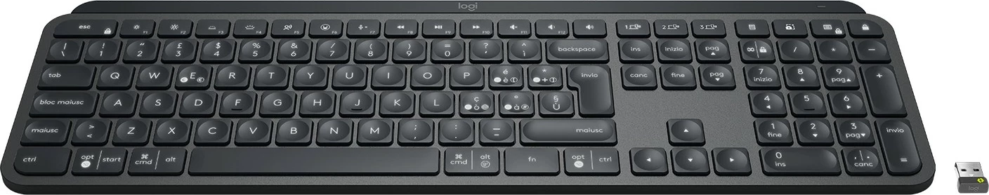Tastierë Logitech MX Keys for Business, wireless, Bluetooth, full-size, grafit