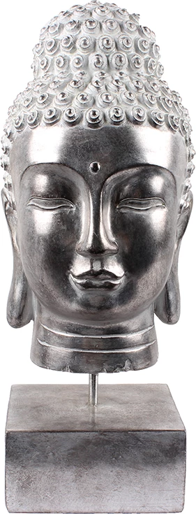 Dekor Buda, polirezine, ngjyrë argjendi, 18x19x42cm