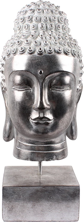 Dekor Buda, polirezine, ngjyrë argjendi, 18x19x42cm