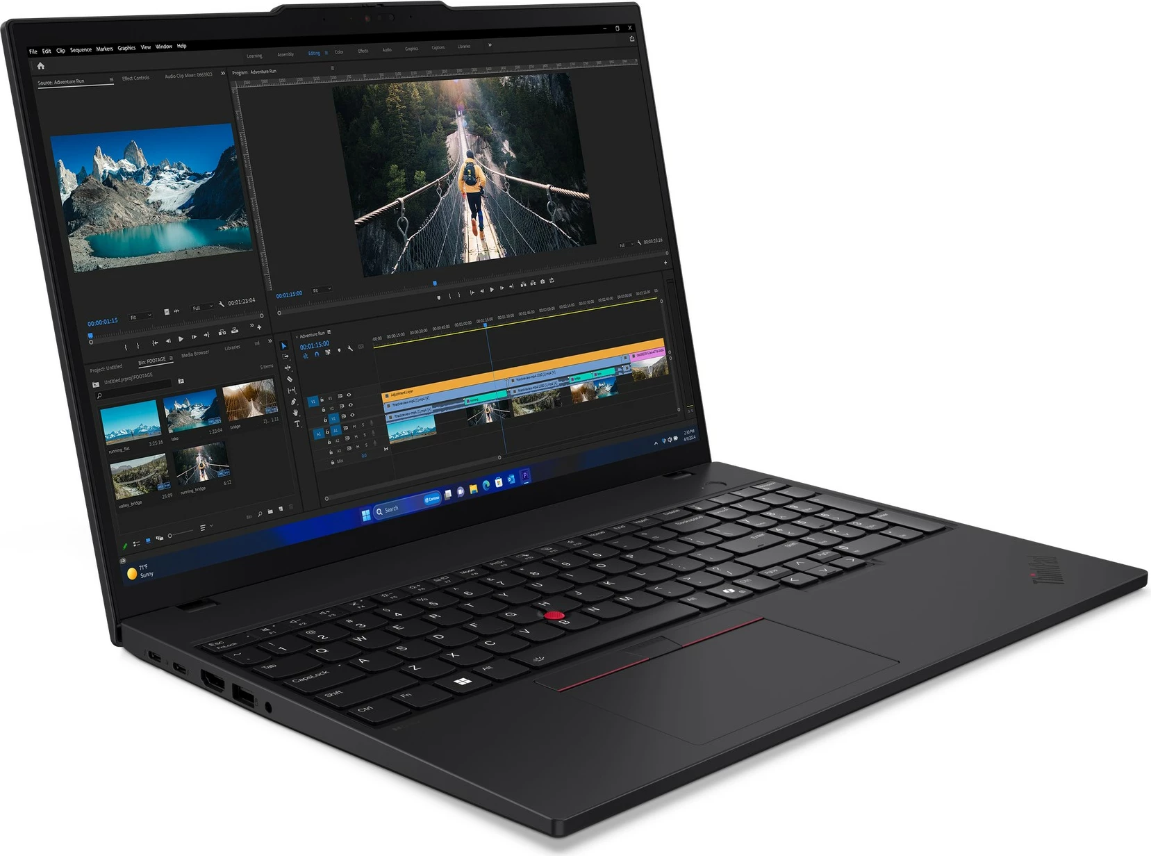 Laptop Lenovo ThinkPad T16 Gen 3, Intel Core Ultra 5, 16 GB RAM, 512 GB SSD, Ekran 16", Ngjyrë e zezë