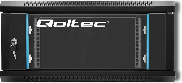 Kasë RACK Qoltec 54461, 4U, për montim në mur, 600 x 280 x 450 mm, e zezë