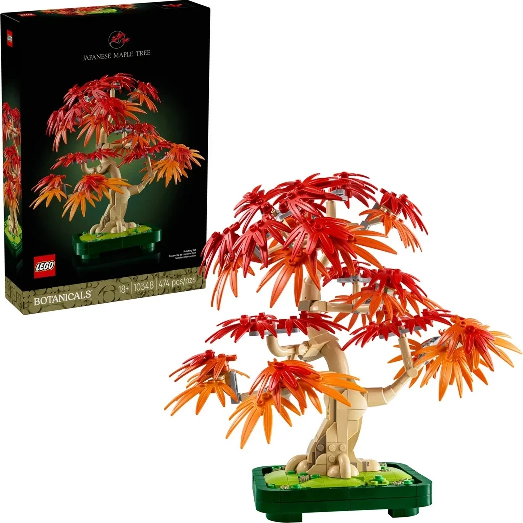 Set LEGO Japanese Red Maple Bonsai Tree 10348, për të rritur, 220mm, e kuqe/portokalli