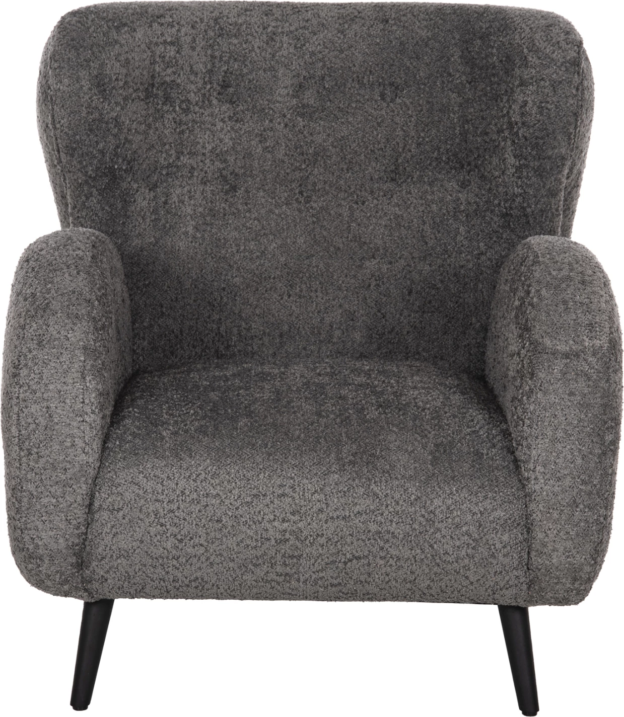 Karrige KRYLY FH9593.01, pëlhurë boucle gri, këmbë druri të zeza, 83x87x89H cm