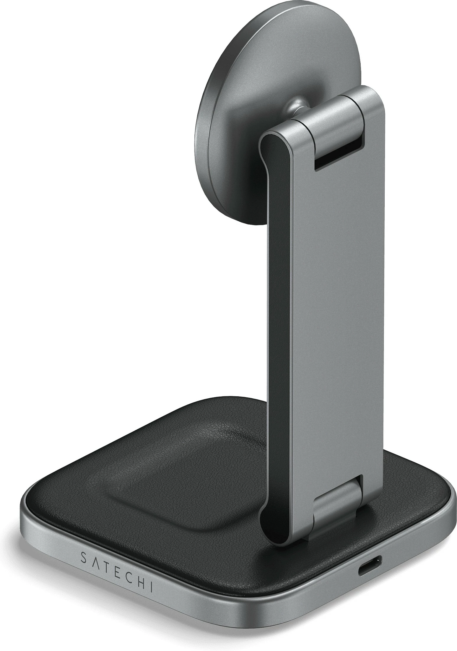 Karikues wireless Satechi 2-në-1 Qi2 i palosshëm, për Celular dhe Kufje, i zi