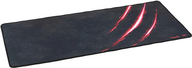 Mauspad gaming Havit MP860, i zi me dizajn të kuq