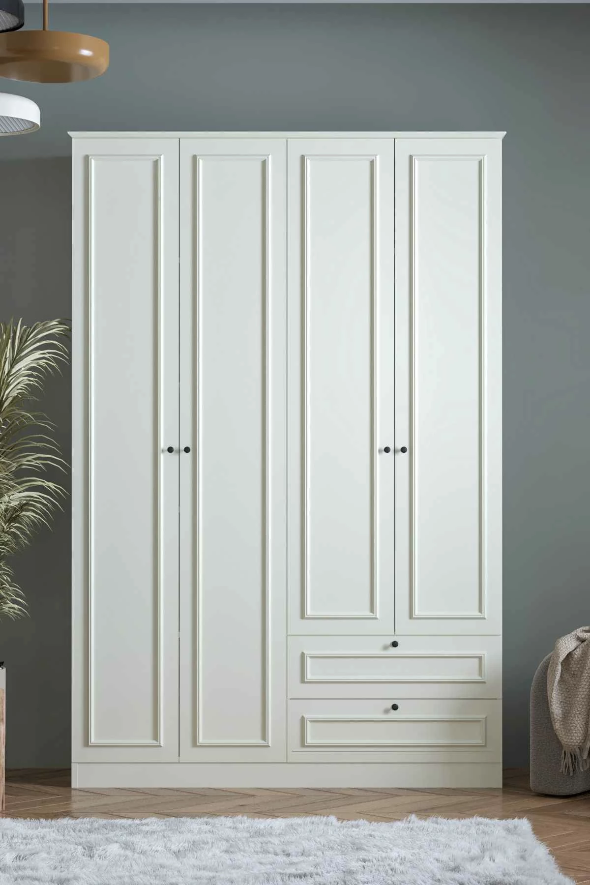 Dollap për rroba, ngjyrë e bardhë, Skye Decor Mira 210