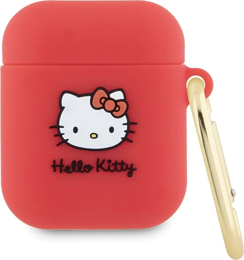 Mbështjellës Hello Kitty për AirPods 1/2, silikon 3D, me unazë, fuchsia