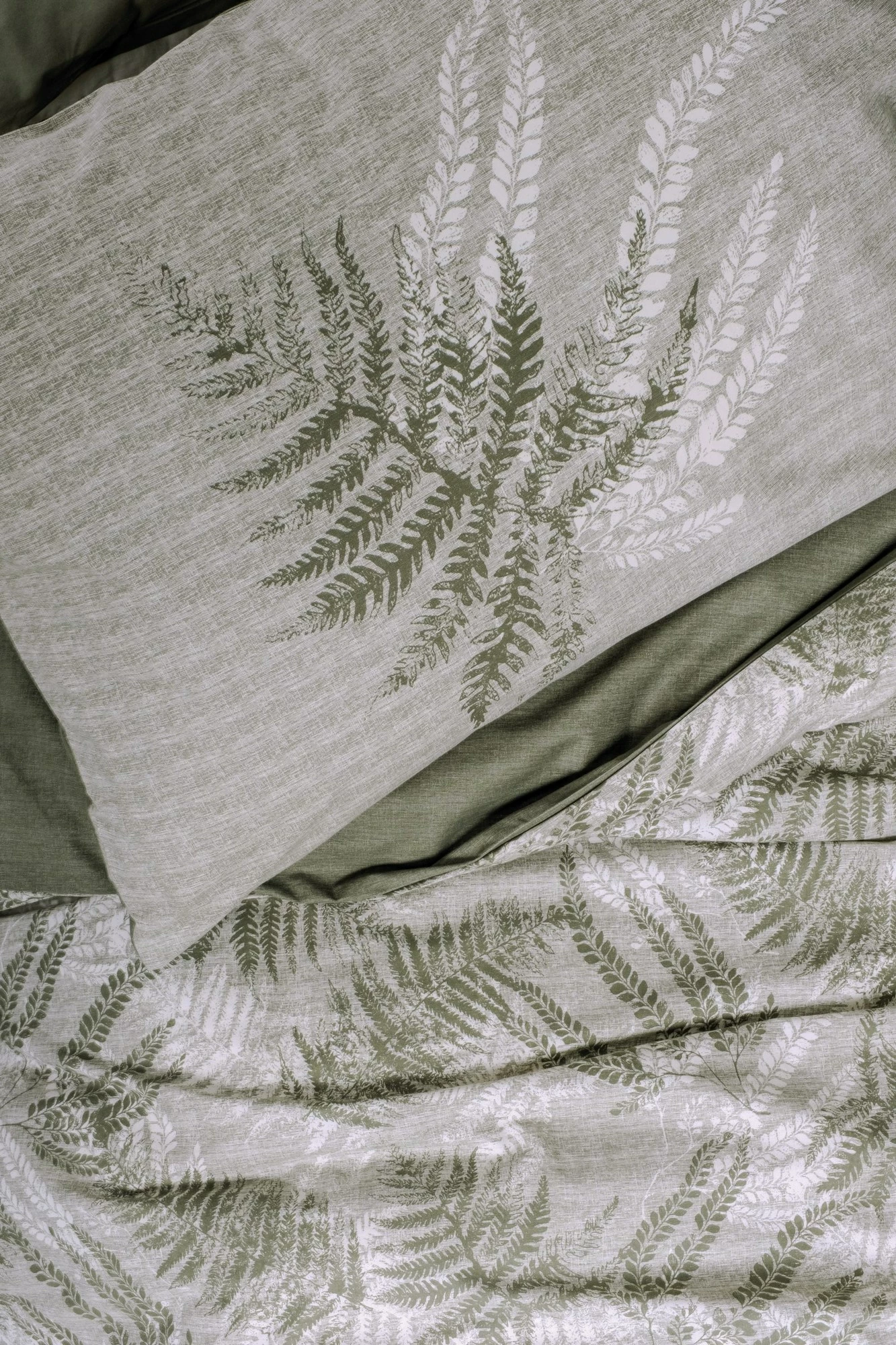 Set mbulesë për jorgan dopio, ngjyrë kaki, L'Essentiel Linge de Maison, Frond