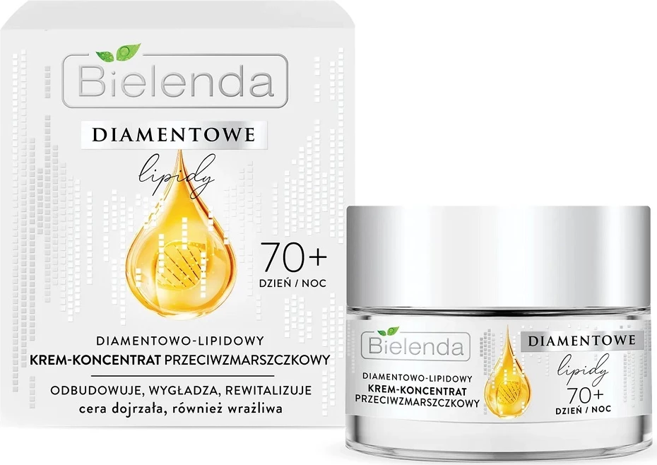 Krem anti-rrudhë për fytyrë për femra Bielenda Diamond Lipids Diamond-Lipid Anti-Wrinkle Cream-Concentrate 70+, 50ml