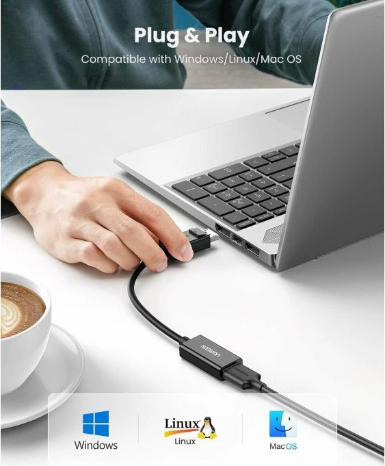 Adapter DisplayPort në HDMI UGREEN 70694 4K@60Hz, i zi