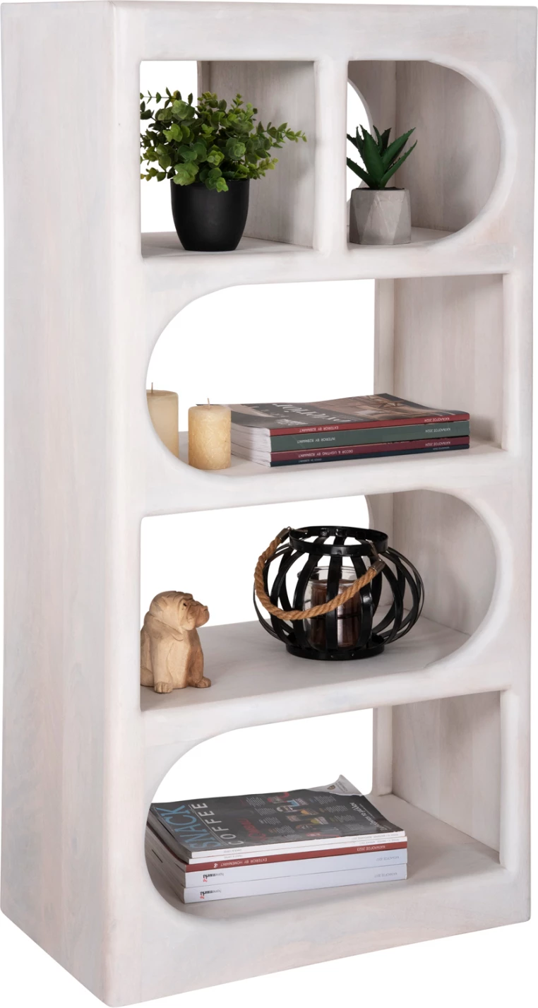 Tallboy HANDYR dru mango i bardhë 60x35x120H cm