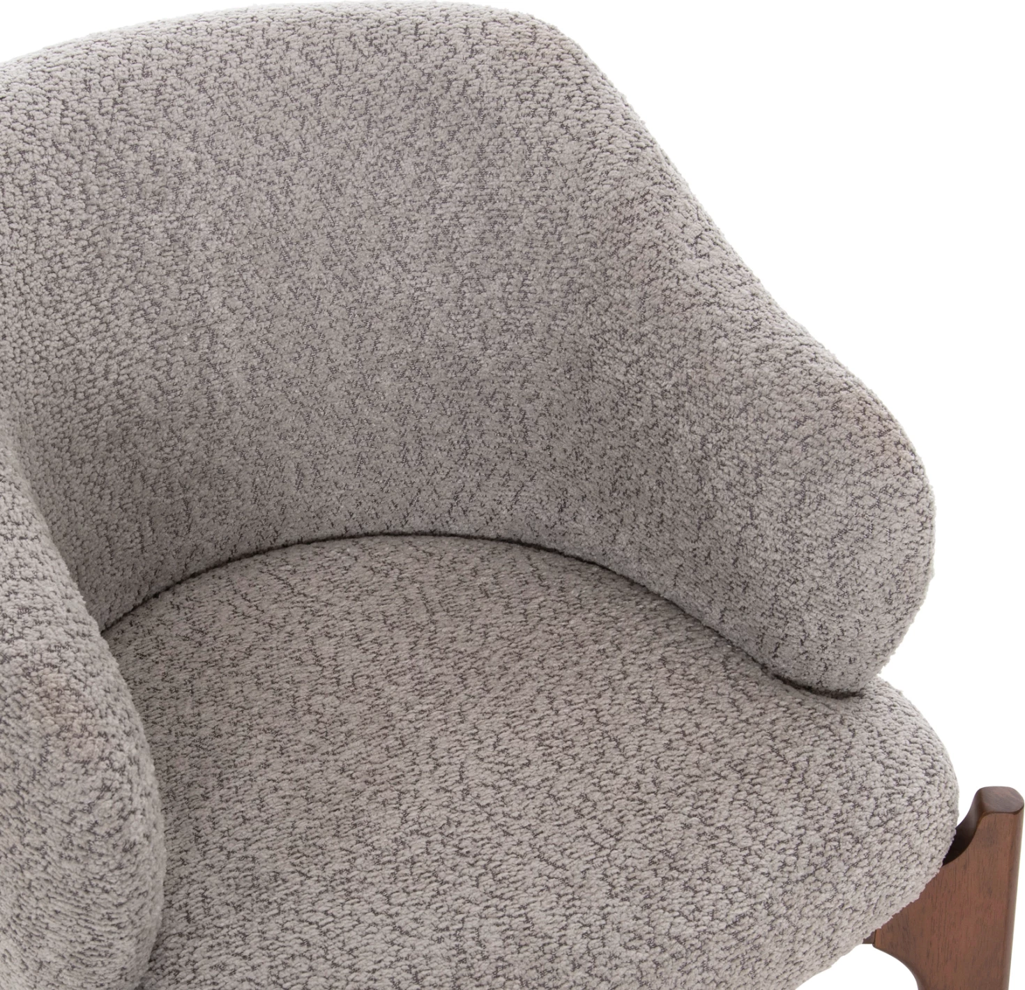Karrige për ngrënie ABAI FH9971.03, dru gome, ngjyrë arre, pëlhurë boucle, gri e lehtë, 65x63x79 cm, set prej 2 copash