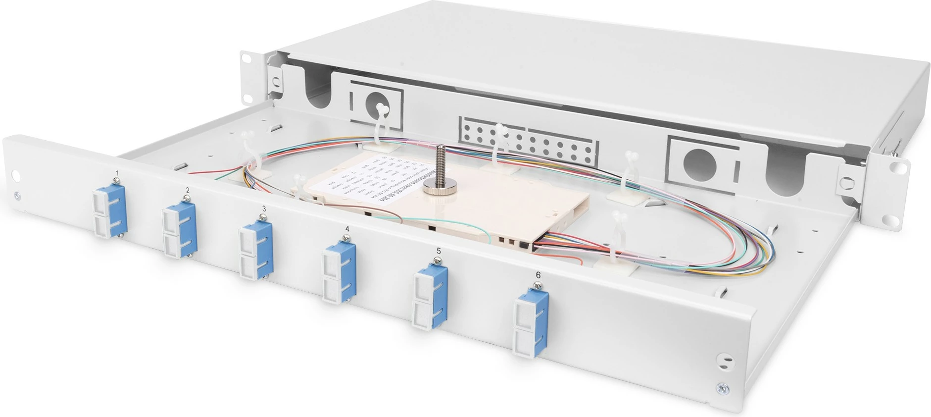 Kuti splice fiber optik Digitus, 1U, SC, OS2, rack mounting, gri
