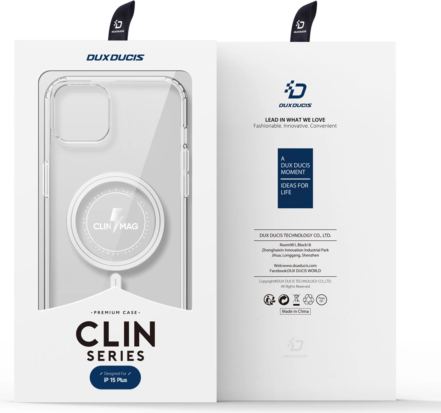 Mbështjellës Dux Ducis Clin për iPhone 15 Plus, MagSafe, Transparent