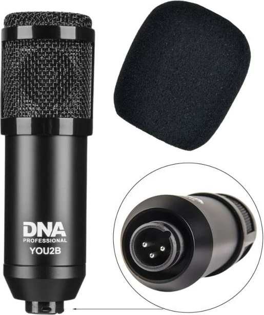 Set podcasti DNA PROFESSIONAL YOU2B me mikrofon, ndërfaqe audio, tripod, i zi