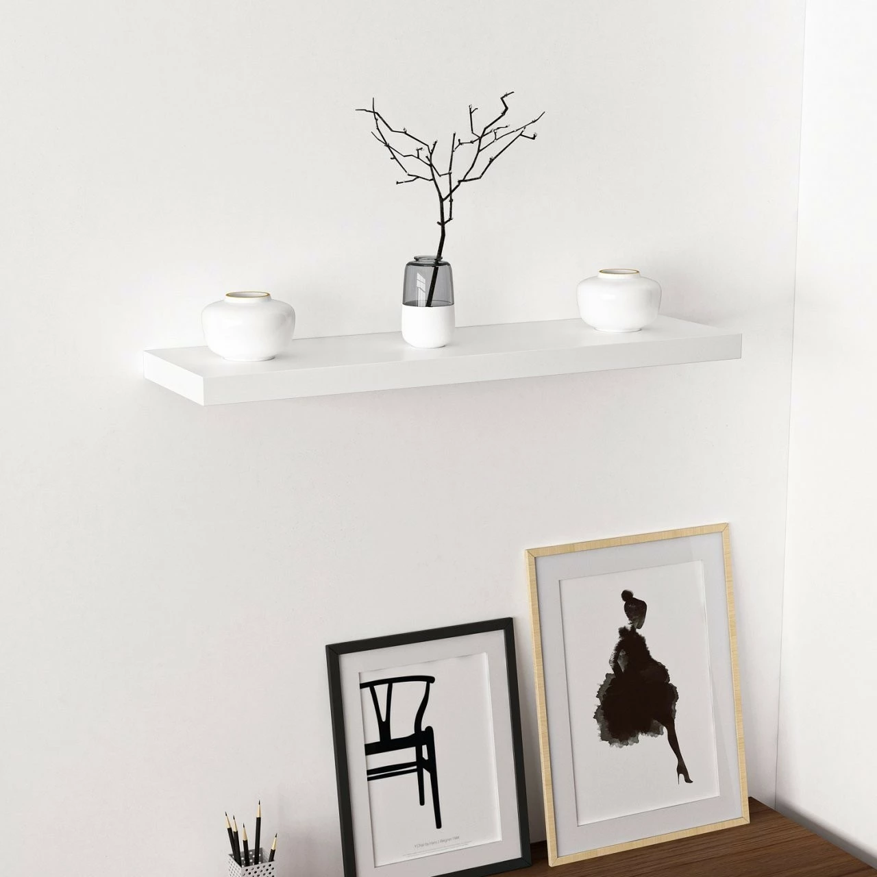 Raft muri Skye Decor, i bardhë, 80 cm