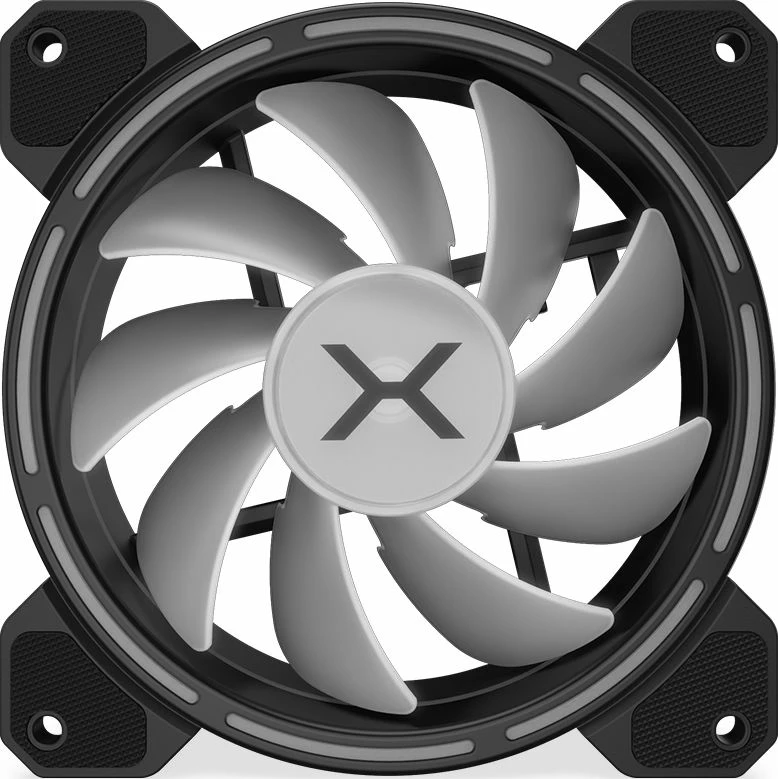 Set ventilatorësh PC Krux Lunar 120 ARGB KRX0068, 120mm, 3 copë, zi/bardhë