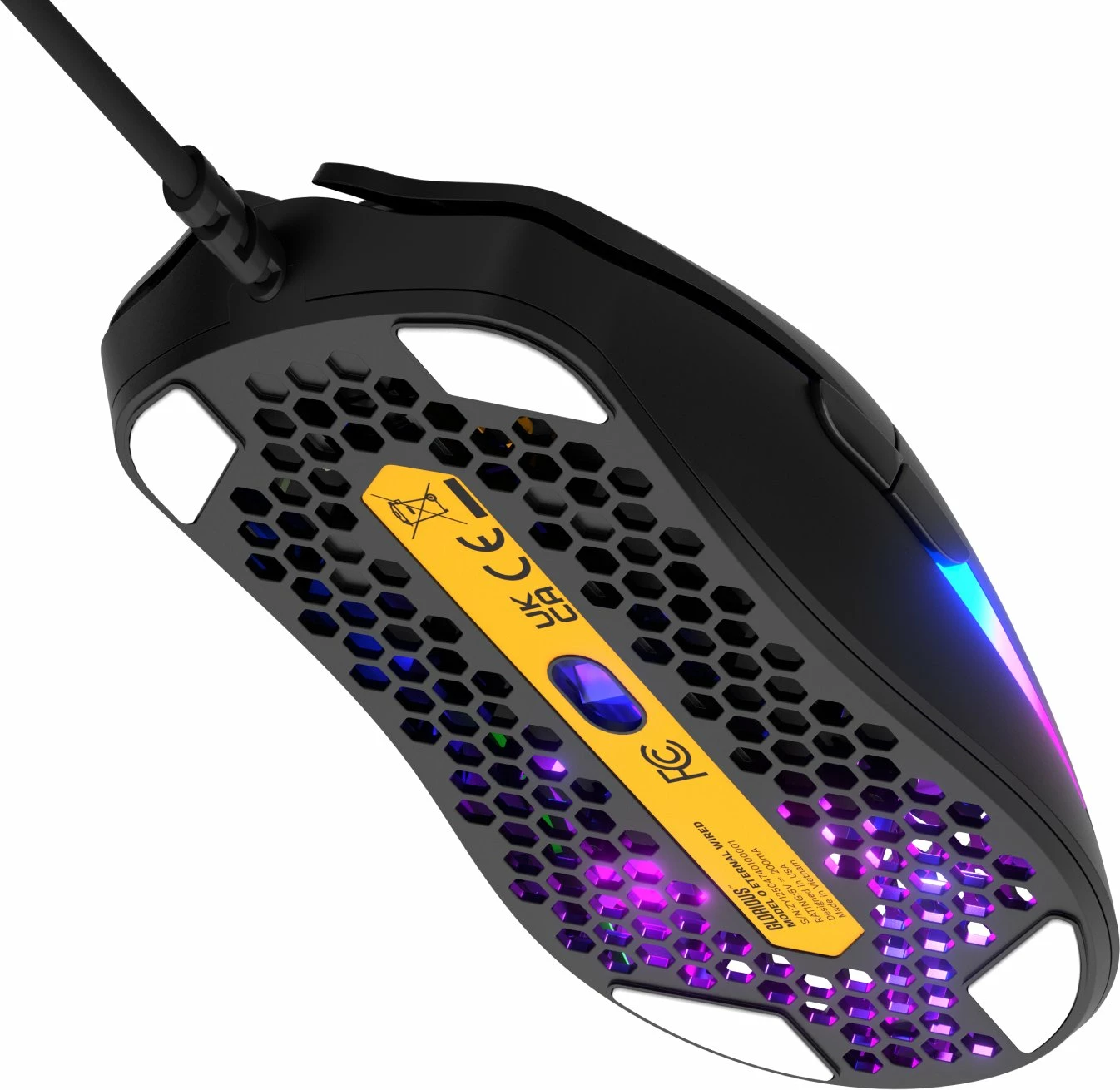 Maus gaming Glorious Model O Eternal GLO-OE-W-BLK, 12000 DPI, 6 butona, RGB, i zi