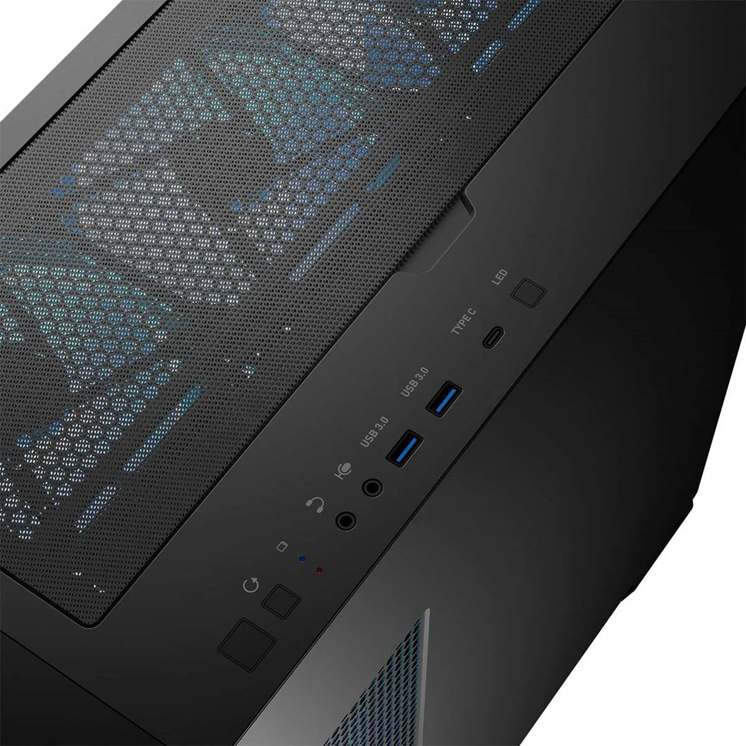 Kasë MODECOM HORIZON ARGB Flow MIDI USB 3.0 X 2 CYPE-C, e zezë
