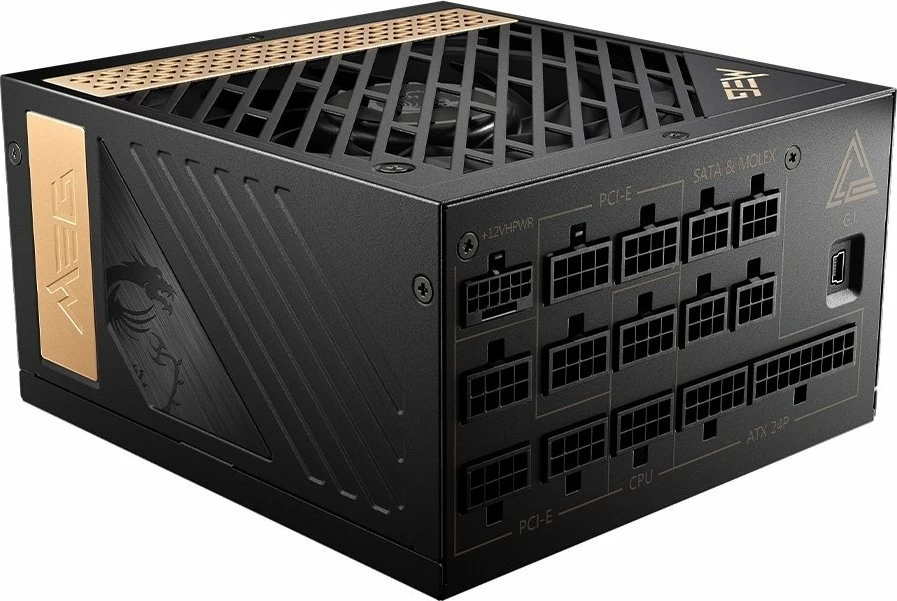 Furnizues energjie MSI MEG Ai1300P PCIE5 1300W, ATX 3.0, 80 Plus Platinum, plotësisht modular, i zi