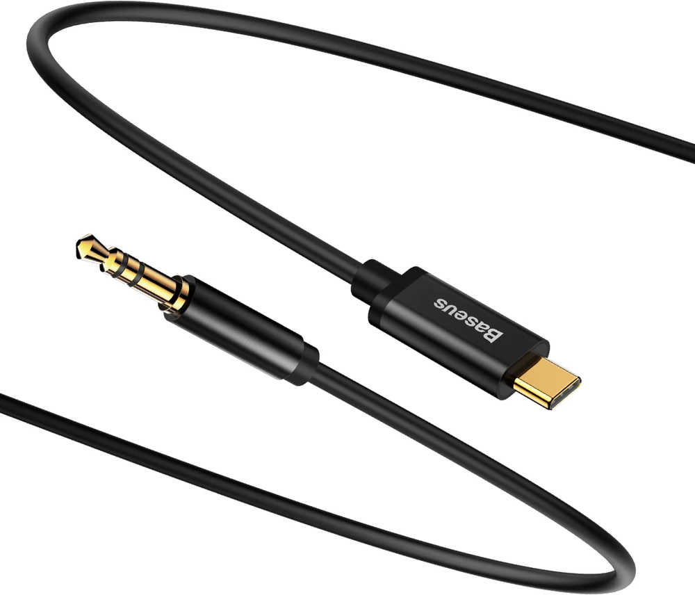 Kabllo audio Baseus CAM01-01, 1.2m, USB Type-C në 3.5mm, e zezë
