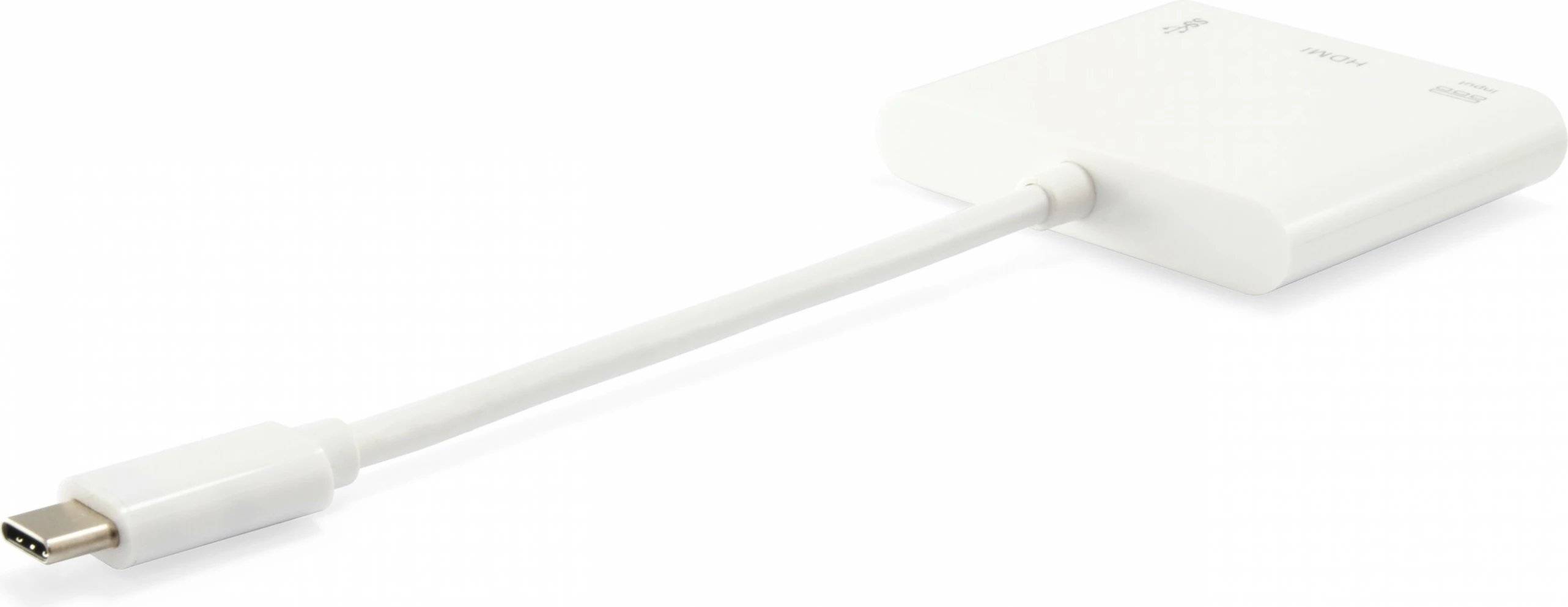 Adapter USB Type-C në HDMI/USB A/PD Equip, 0.15m, i bardhë