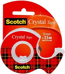 Shirit ngjitës me dispenser Scotch Crystal Tape 6-1975D, 19mm x 7.5m, transparent