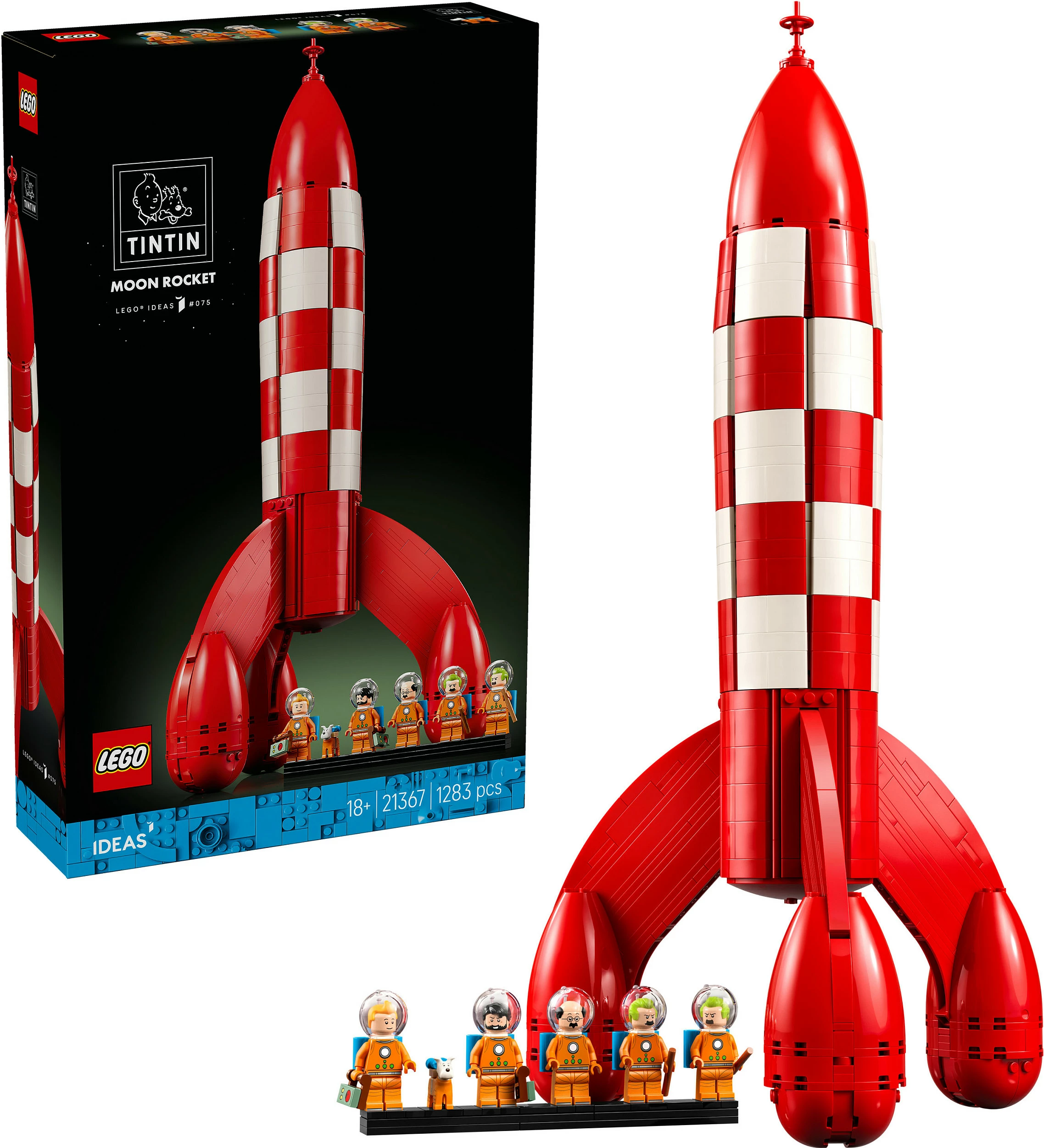 Set ndërtimi LEGO Ideas 21367 Tintin Moon Rocket, 1283 pjesë, 18+, multikolor