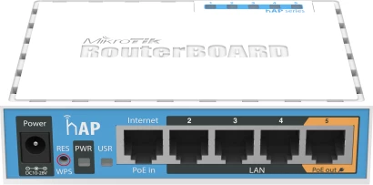 Access Point MikroTik hAP RB951Ui-2nD, 2.4GHz 300Mbps, 5x 10/100 LAN, PoE in/out, USB