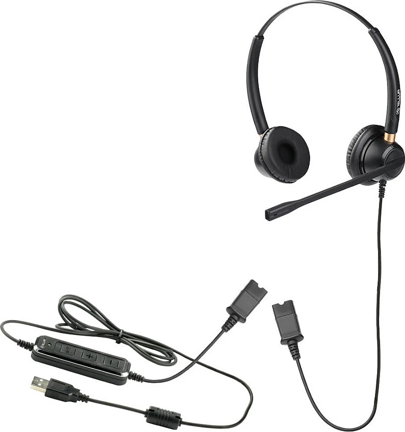 Kufje me mikrofon Tellur Voice 520N, USB, kabllo 2.2 m, të zeza