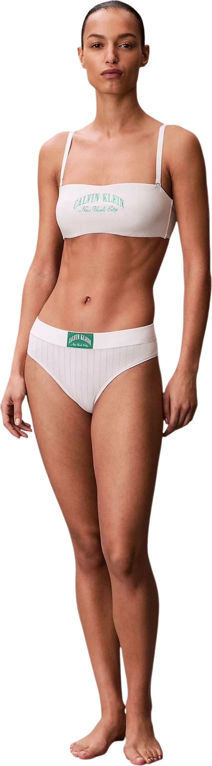 Sutjenë bandeau për femra Calvin Klein Underwear LV00QF8710, latte [Madhësia: S]