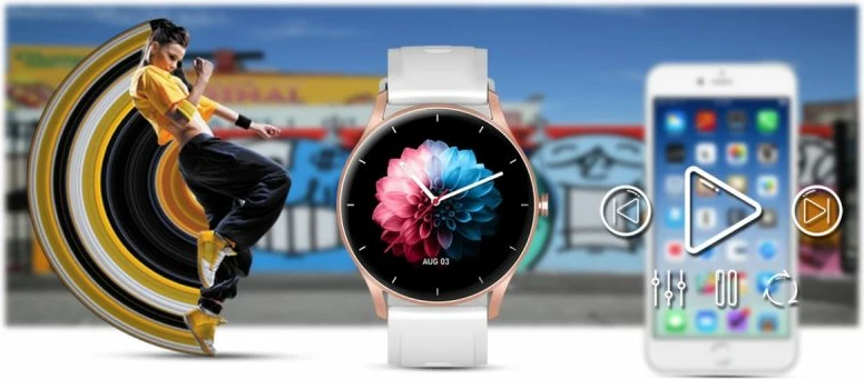 Smartwatch Gravity për femra, rose gold-white