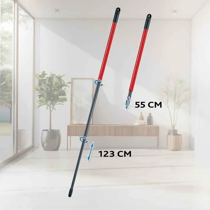 Set mop rrotullues me kovë Vileda H2prO, mikrofibër, shufër teleskopike, me shtrydhëse, i zi
