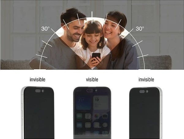 Mbrojtëse ekrani DeLOCK për iPhone 16 Pro, xham i kalitur Anti-Spy 4 drejtime, me kornizë instalimi