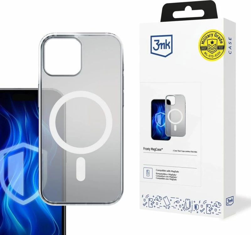 Kapak telefoni 3mk Frosty MagCase për iPhone 15, i bardhë