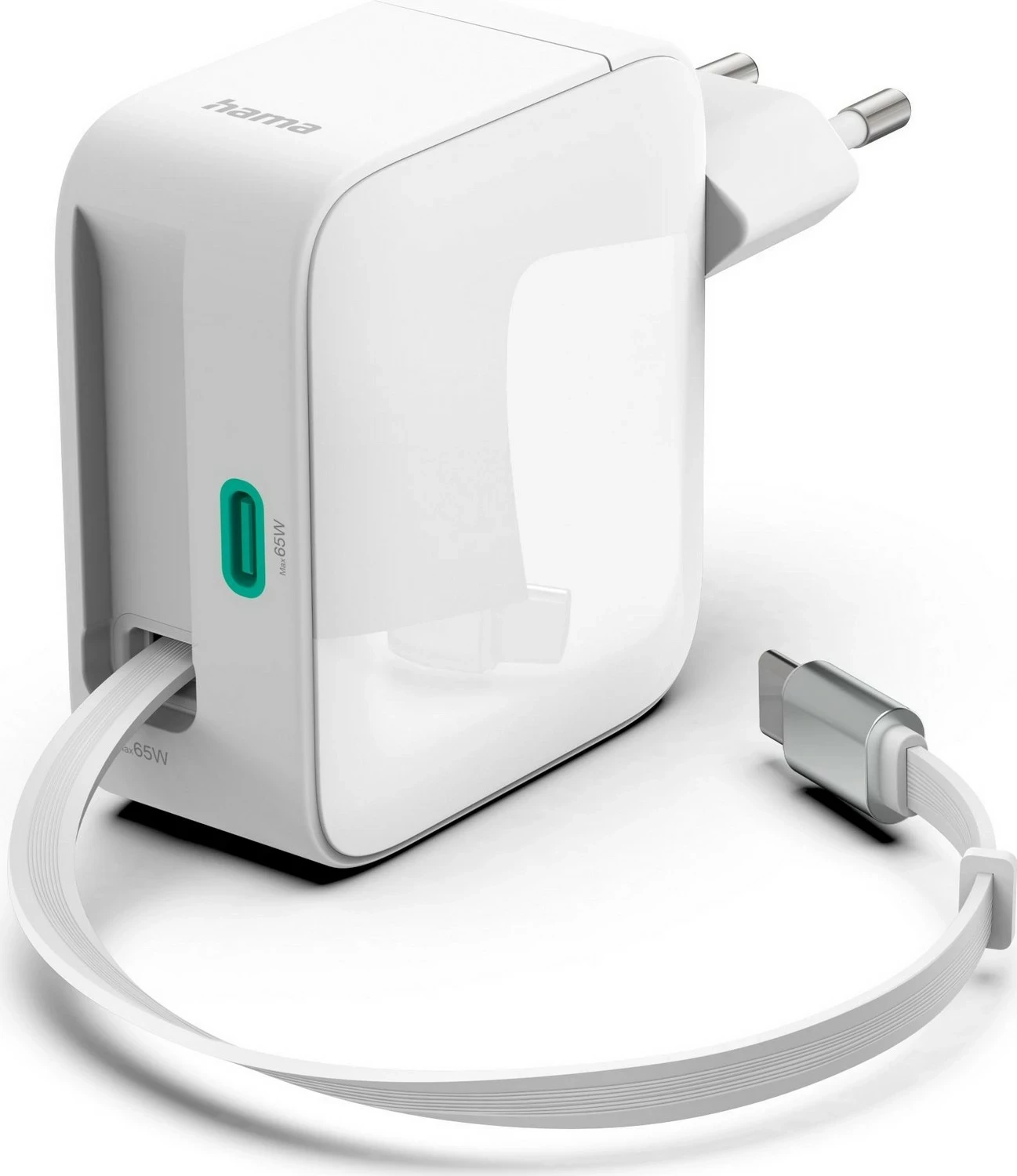 Karikues Hama GaN 65W, 2x USB-C, i bardhë